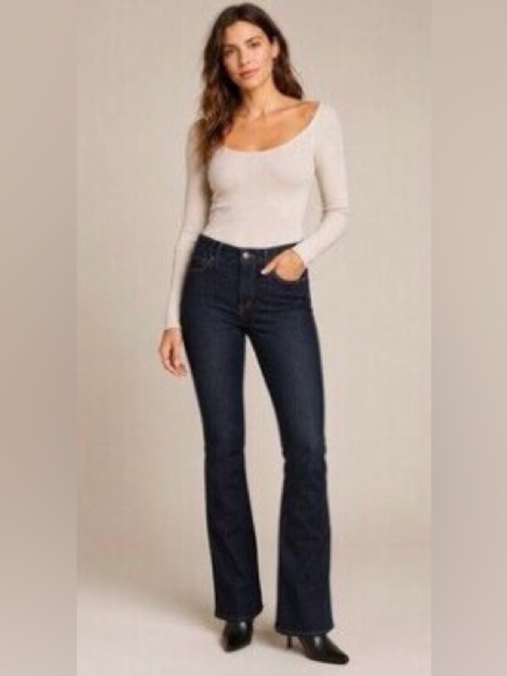 PAIGE Dark Indigo Flare Jeans 27x30-Manhattan Boot Cut